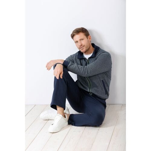 Sportief heren sweat huispak Hajo Blauw man 52