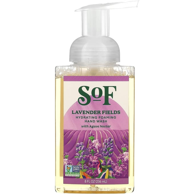 SoF, Hydrating Foaming Hand Wash, Lavender Fields, 8 fl oz (236 ml) white