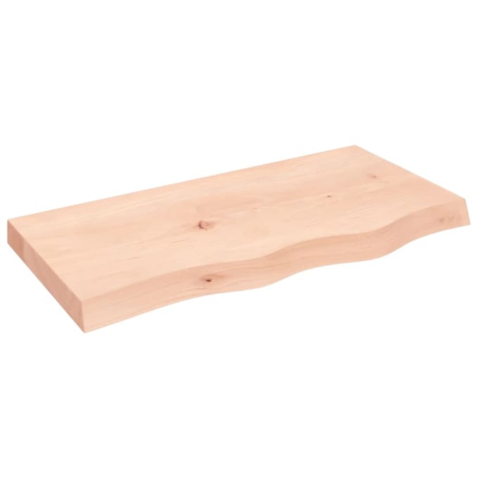 vidaXL - Wastafelblad - 80x40x(2-6) - cm - onbehandeld - massief - hout