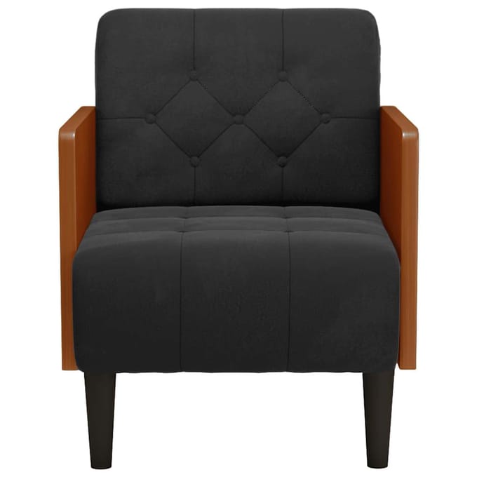 vidaXL - Fauteuil - met - armleuningen - 55 - cm - fluweel - zwart