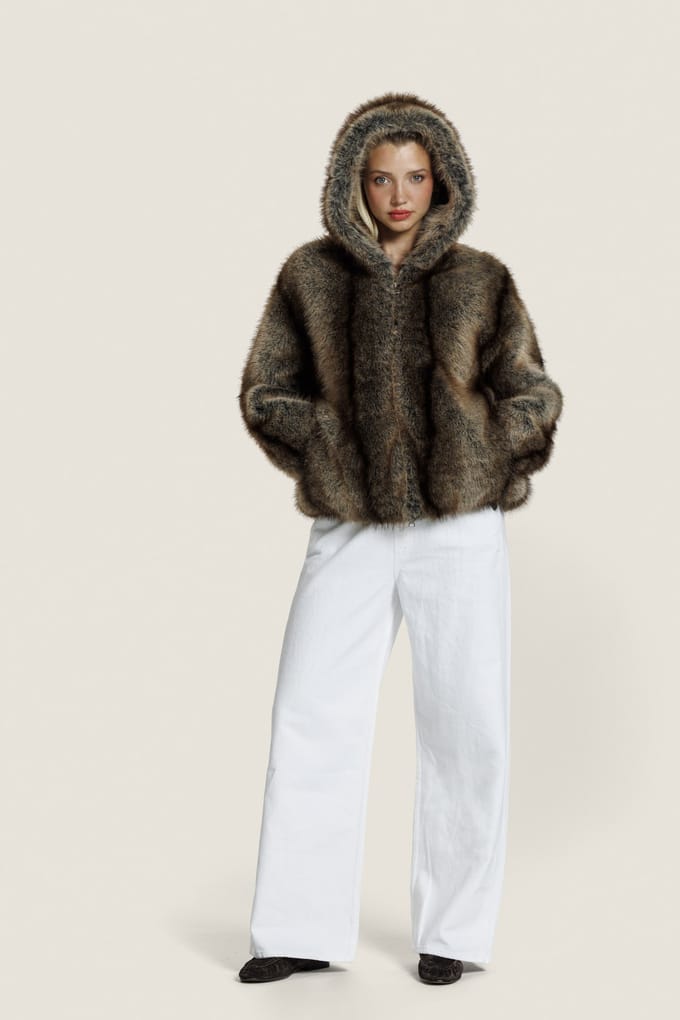 ALTER EGO Hazel Fur Jacket Brown Größe: M | Kunstfell-Jacken Outlet | Damen | Braun