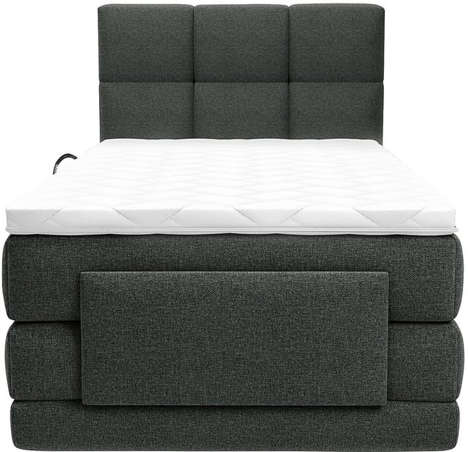 Vente-unique Boxspringbed stof antracietgrijs 100 x 200 cm