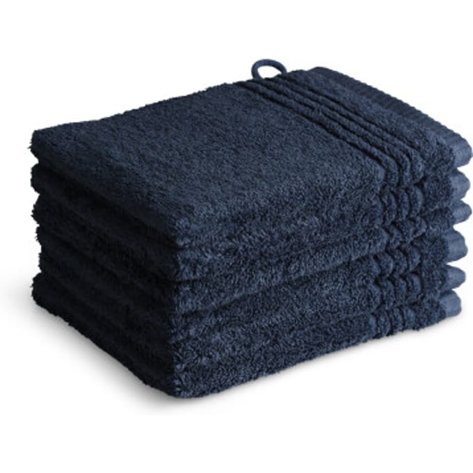 PHLOX Supreme Washandjes 16x21 - set van 6 - Zware kwaliteit 600 g/m2 - Navy