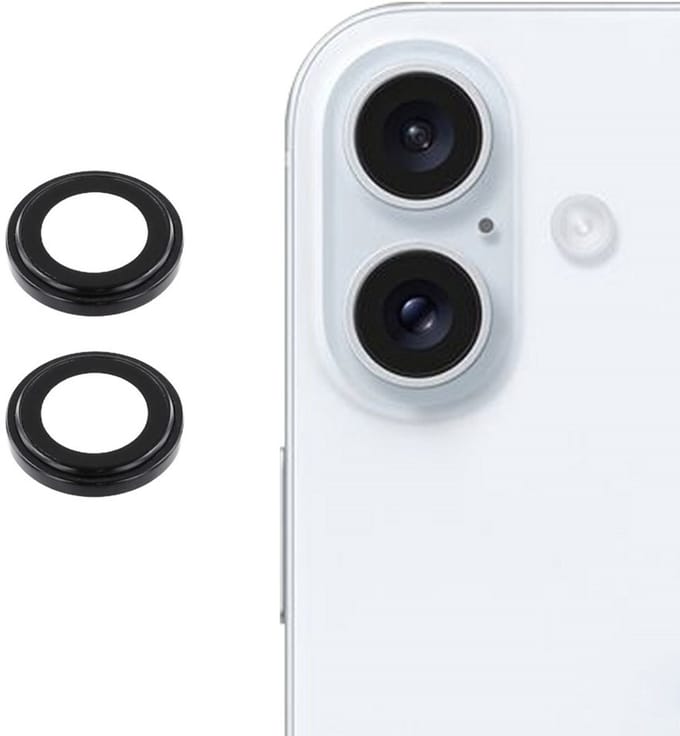 Camera lens Protector Geschikt voor: Apple iPhone 17 - screen protector - glas - bescherm je camera - beschermglas - Zwart