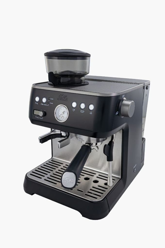 Solis Grind & Infuse Perfetta Espressomachine Mat Zwart | 980.70 | Met 250 g Bonenreservoir PID-Regeling 16 bar Pomp & Geïntegreerde Molen