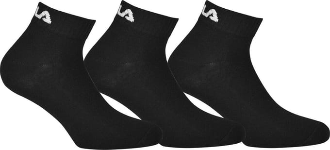 Fila - Ankle Socks 3-Pack - Zwarte Sokken - 43 - 46 - Zwart