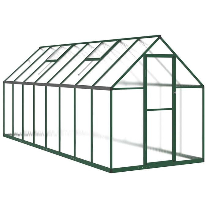 vidaXL - Tuinkas - met - basisframe - 445x169x195 - cm - aluminium - groen