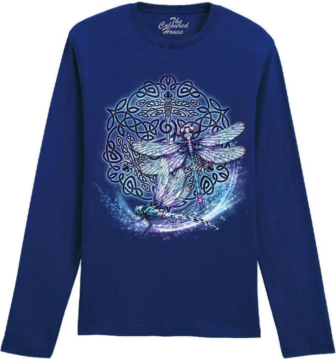 Libelle Celtic Dragonfly The Coloured House Longsleeve T-shirt S