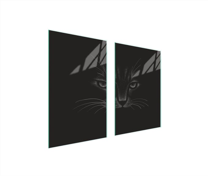 TMK ArtDeko - Snijplank - Kat Motief - 65x52 cm - Glas