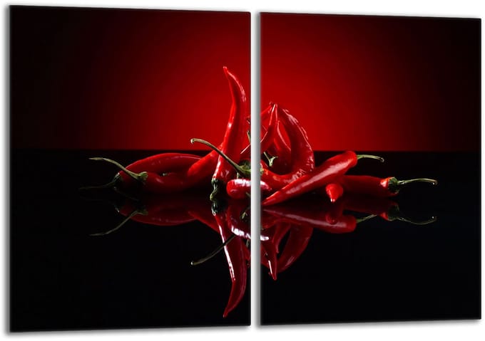 TMK ArtDeko - Kookplaat Achterwand - 40x52 cm - Glas - Chilli Design