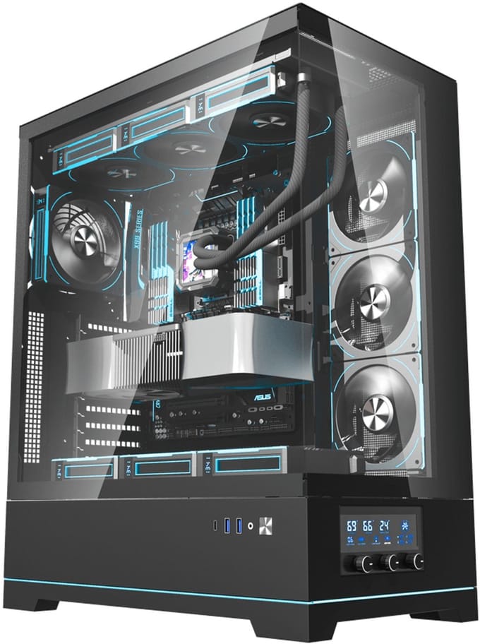 Darkflash DY451L PRO computer case with fan (black) - Case - Miditower - Zwart
