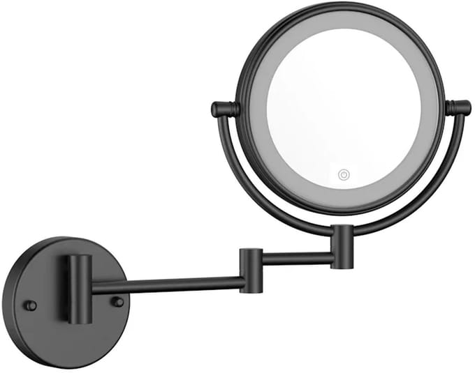 DutchLine - Make-Up LED Spiegel, 5x zoom – Mat zwart
