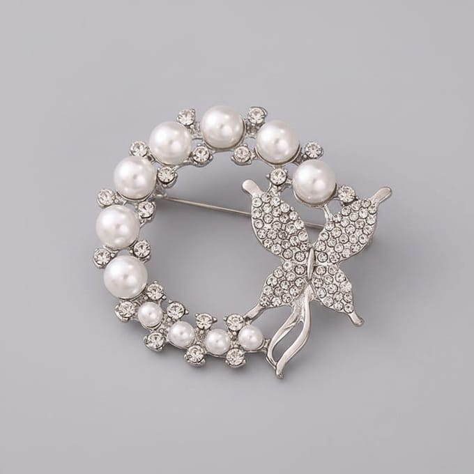 Vlinderbroche - Elegante Broche met Parel | Twinolo