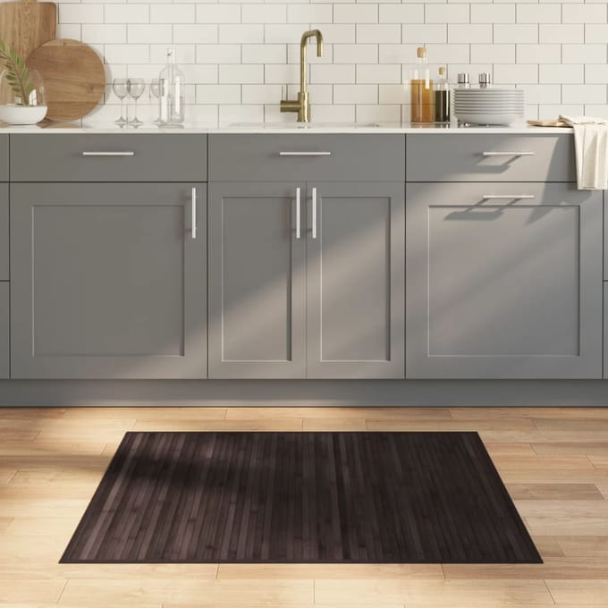 vidaXL - Vloerkleed - rechthoekig - 80x100 - cm - bamboe - donkerbruin
