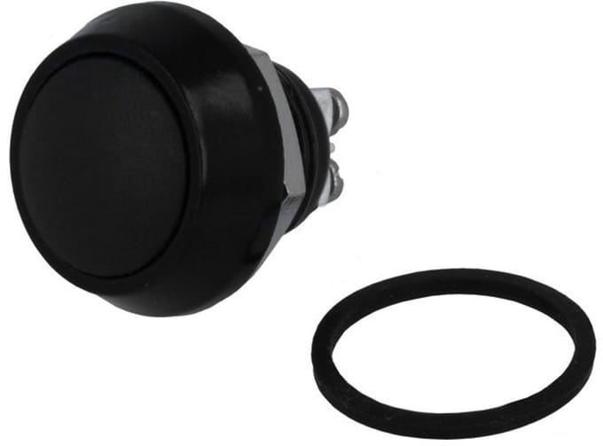 Push schakelaar - 12mm - SPST NO - max 36 Volt