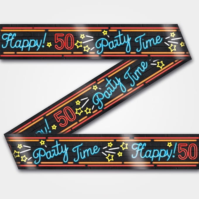 Paperdreams - Neon Party Tape - Happy 50 (12 m)