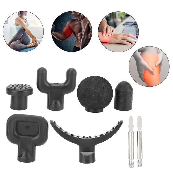 Lichaamsontspanning Fascia Massagepistool Vervangingskop Spier Massagekop Set gray