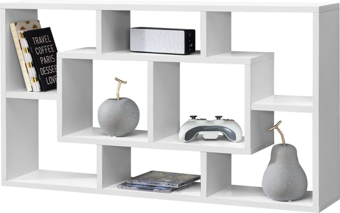 Wandrek Saputit met 8 vakken 85x16x48 cm wit