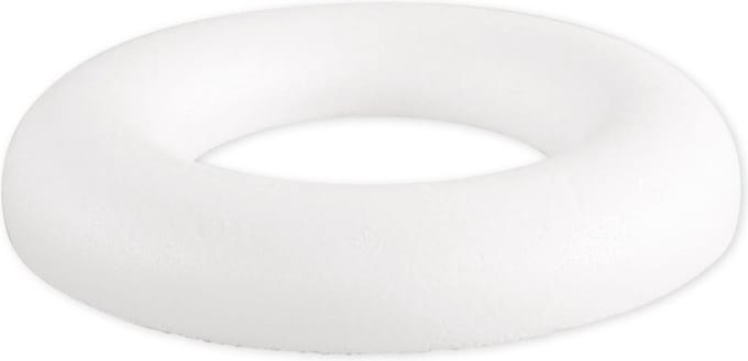 Piepschuim ring/krans - plat - wit - 22 cm - styropor - hobby figuren - DIY - materialen - knutselen