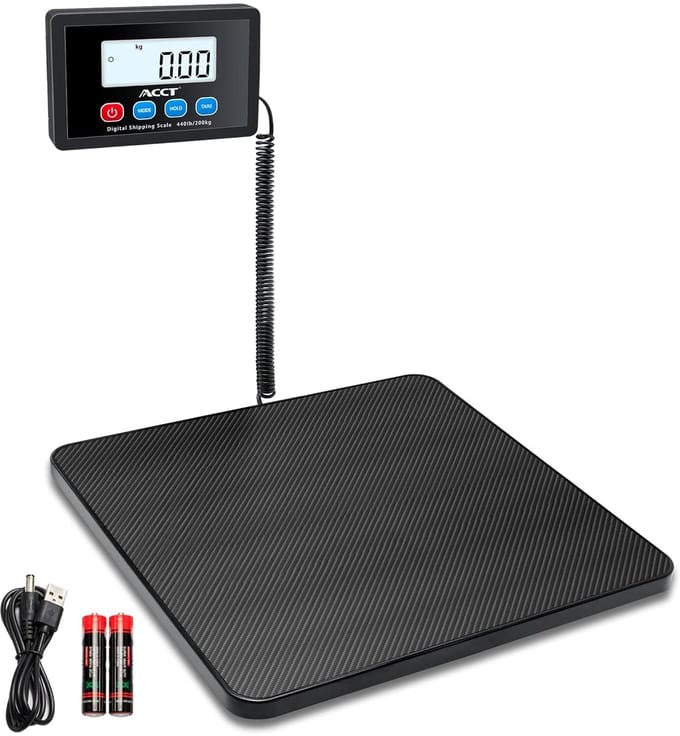 Digitale pakketweegschaal - 200 kg / 10 g - Basic - Extern LCD display - Zwart