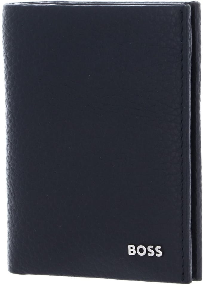 BOSS Leren Kaarthoes New Crosstown Card Case Dark Blue Donkerblauw