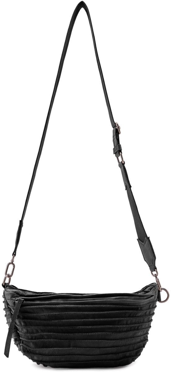 FREDsBRUDER Leren Gordeltas Riffel Beltbag Black Zwart