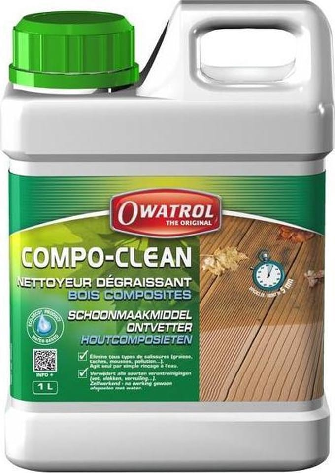Compo-Clean - Speciale ontvetterreiniger voor composiethout - Owatrol - 1 L