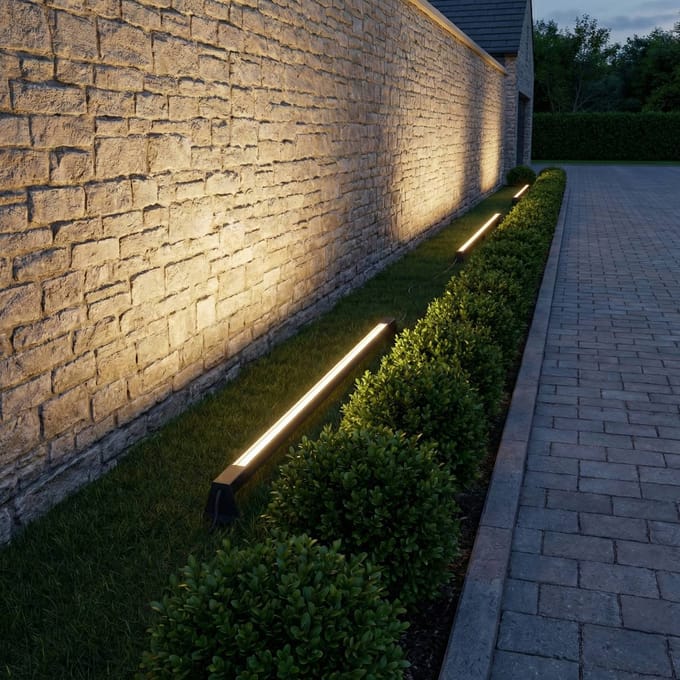Lindby LED vloerlamp Zavio, antraciet, grondpen, IP65