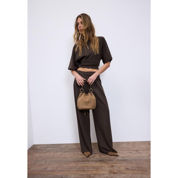 Stradivarius Zacht T-shirt met korte mouw  Bruin M