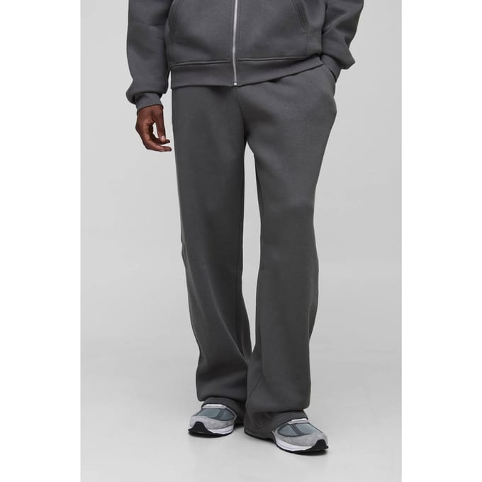 Lange Basic Joggers met Rechte Pijpen | Charcoal | Size Small