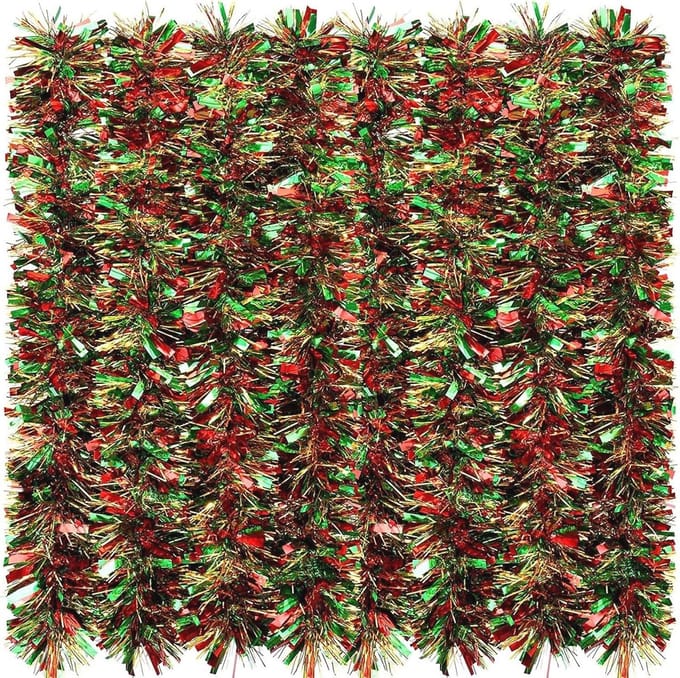 Solidchoice - 10m Kerstversiering Tinsel Garland in Mixkleuren