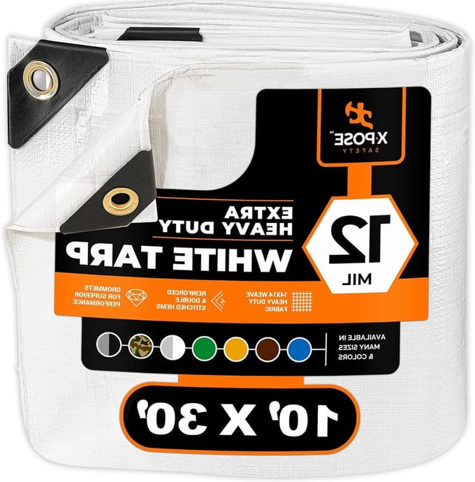 Poly Tarp - Beschermhoes Zeil - Allround Bescherming - Extra Dik Materiaal - 3 x 9 Meter - Wit