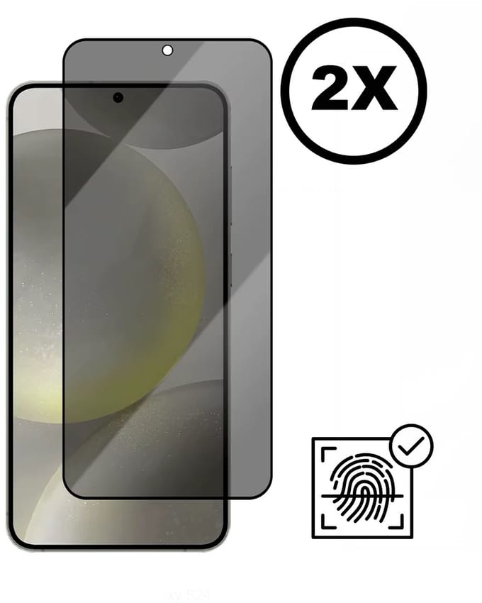 Privacy Screenprotector 2 Stuks voor Samsung Galaxy S24 Plus – Gehard Glas – Anti-Gluren – Beschermglas