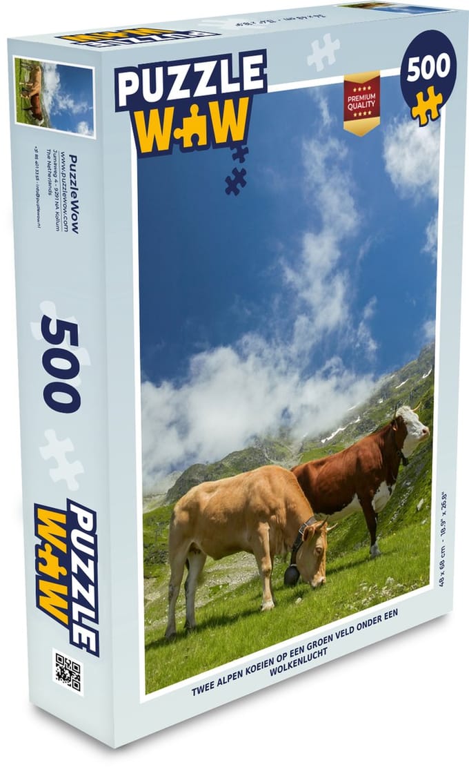 Puzzel Koeien - Licht - Alpen - Legpuzzel - Puzzel 500 stukjes