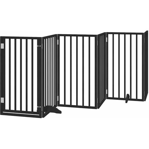 vidaXL Hondenhek inklapbaar 12 panelen 600 cm populierenhout zwart