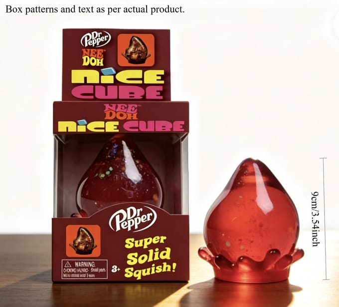 Dr Pepper X Needoh Nice Cube Squishy Langzaam Rijzend Zacht Knijpbare Fidget Cube Stress Angst Verlichting Sensorisch Decompressie Speelgoed rood