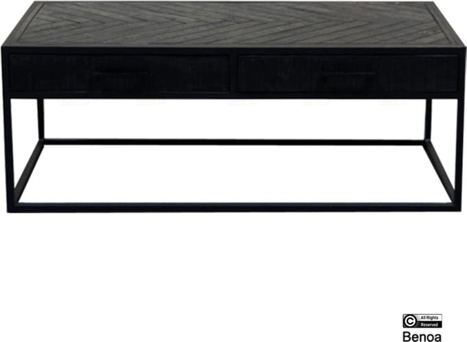 Salontafel Jax visgraat mangohout 120x60 cm - Zwart