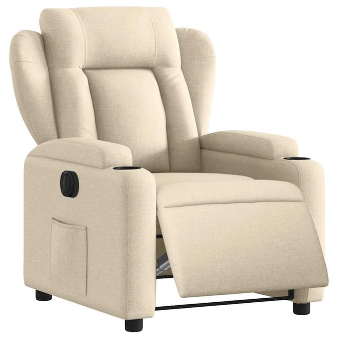 vidaXL - Fauteuil - verstelbaar - elektrisch - stof - crèmekleurig