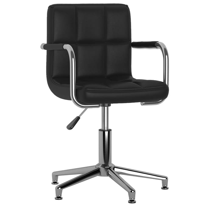 vidaxl Eetkamerstoelen draaibaar 2 st kunstleer zwart