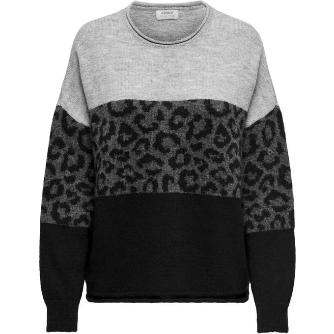 Regular fit gebreide pullover met opgerolde ronde hals, model 'JADE'