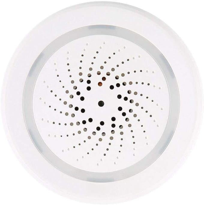 Sirene Alarm Sensor - Temperatuur Vochtigheid Sensor - Omgeving Monitoren - Wifi Connectiviteit - 120 dB - Wit