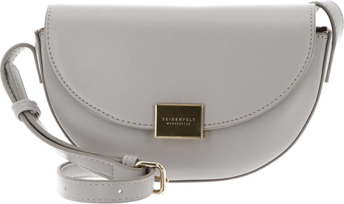 SEIDENFELT MANUFAKTUR Schoudertas Ellanda Saddle Bag Light Grey / Gold Lichtgrijs