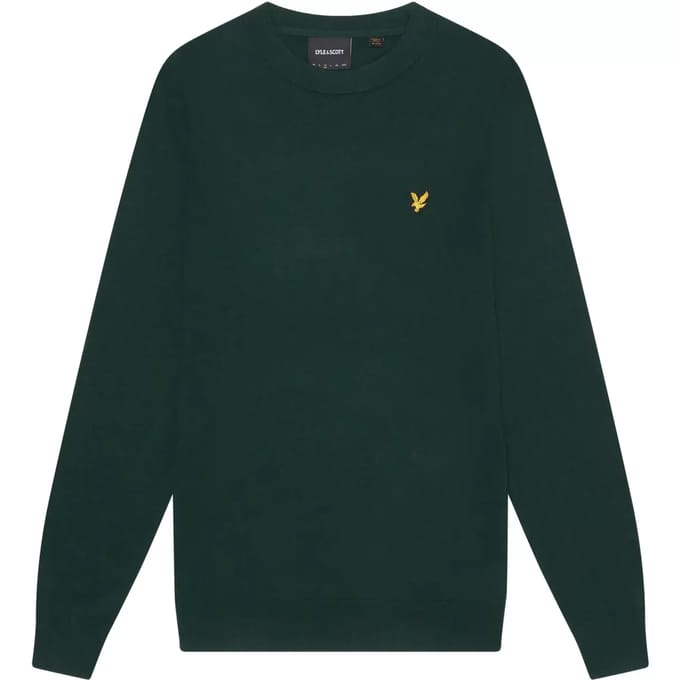 Ronde hals trui van merinowol katoen Lyle & Scott