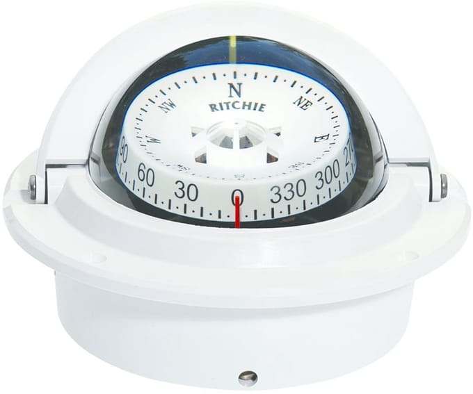 Ritchie 12V wit Kompas model Voyager F-83W bolle Roos Ø76,2mm