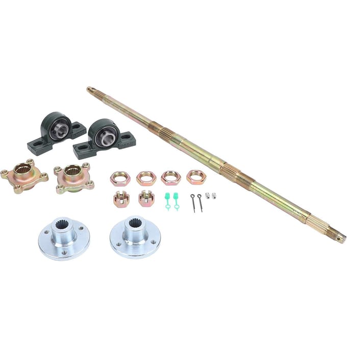 24 inch Go Kart Achteras Kit 17 Tanden Achteras Flens Lager Bevestigingssteunen Set voor 50?150CC ATV's gray