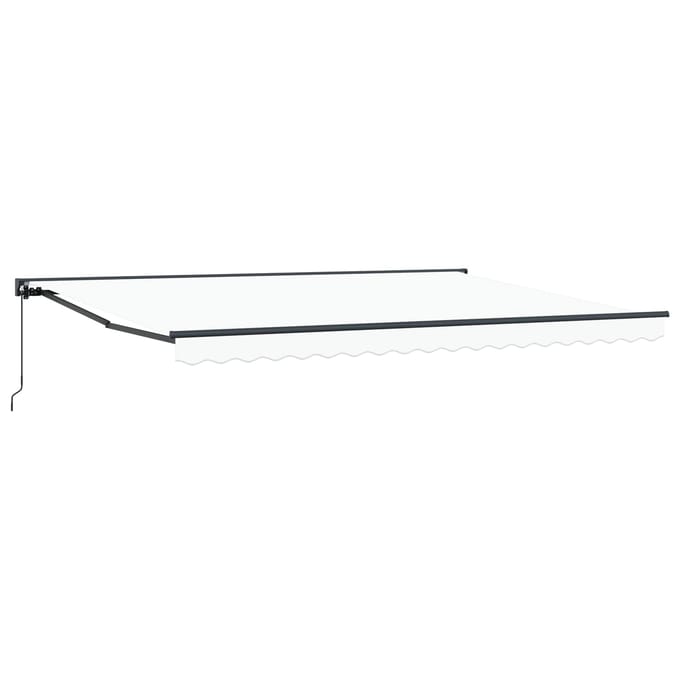 vidaXL - Handmatig - uitschuifbare - luifel - Wit - 4 - × - 3,5 - m