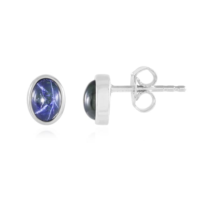 Blauwe Ster Saffier Zilveren Oorbellen