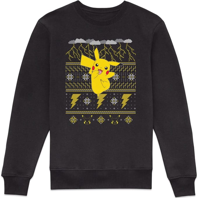 Pokemon Pikachu Christmas Christmas Jumper - Black - S
