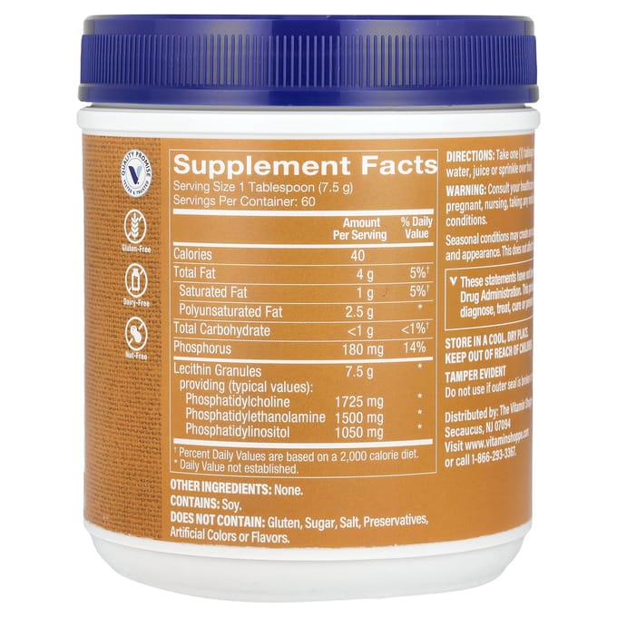 The Vitamin Shoppe, Lecithinekorrels, 16 oz (454 gr)