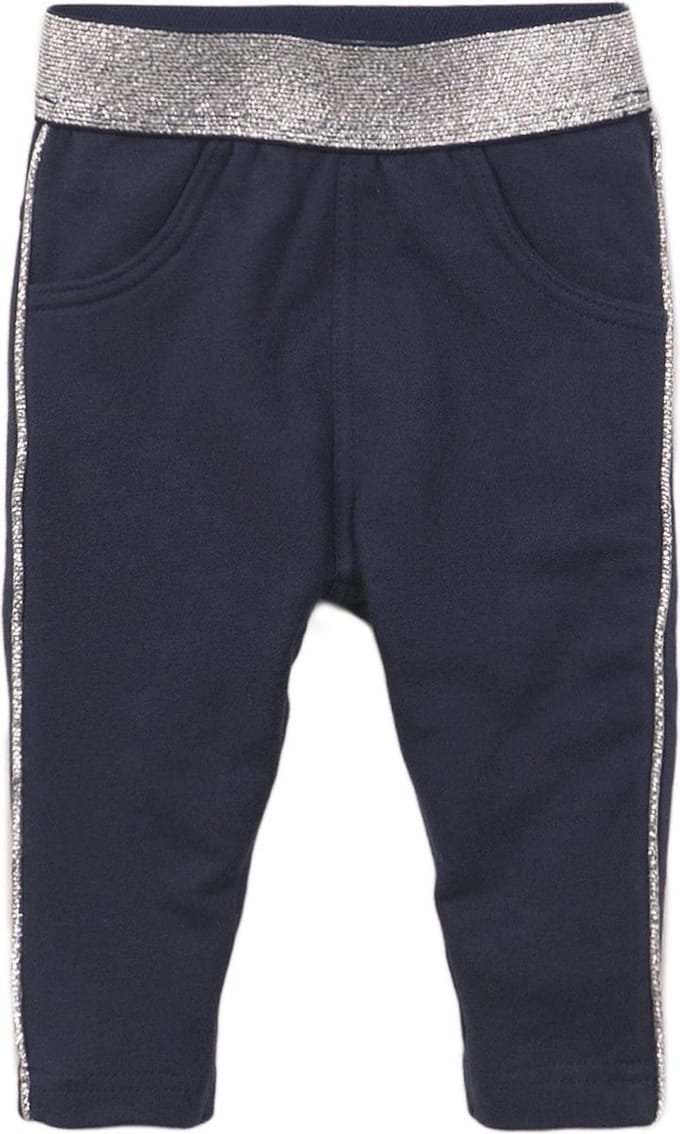 Dirkje - Joggingbroek meisjes - Blauw met zilveren bies - Maat 62